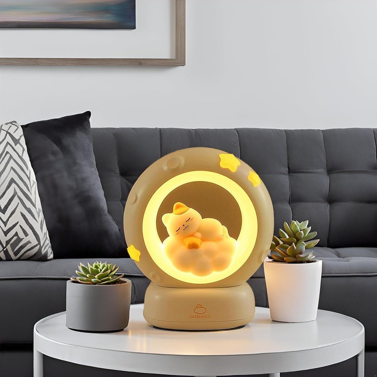 Sleeping Cat LED Night Light Lamp with Touch Control